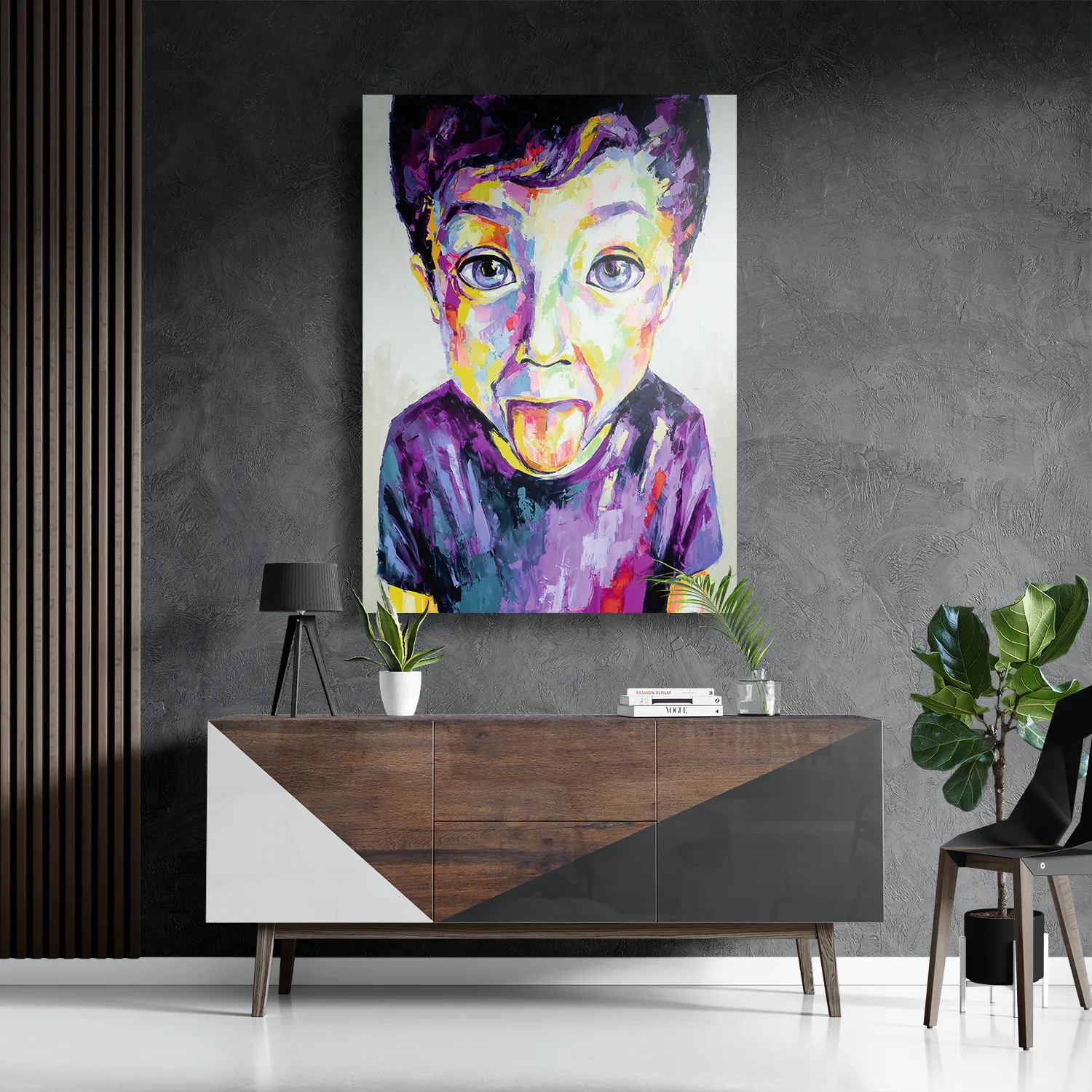Template_DB_50-70_Verticaal_Abstract_55-3 Schilderij The Colored Young Boy Art Rechthoek Verticaal Template DB 50 70 Verticaal Abstract 55 3