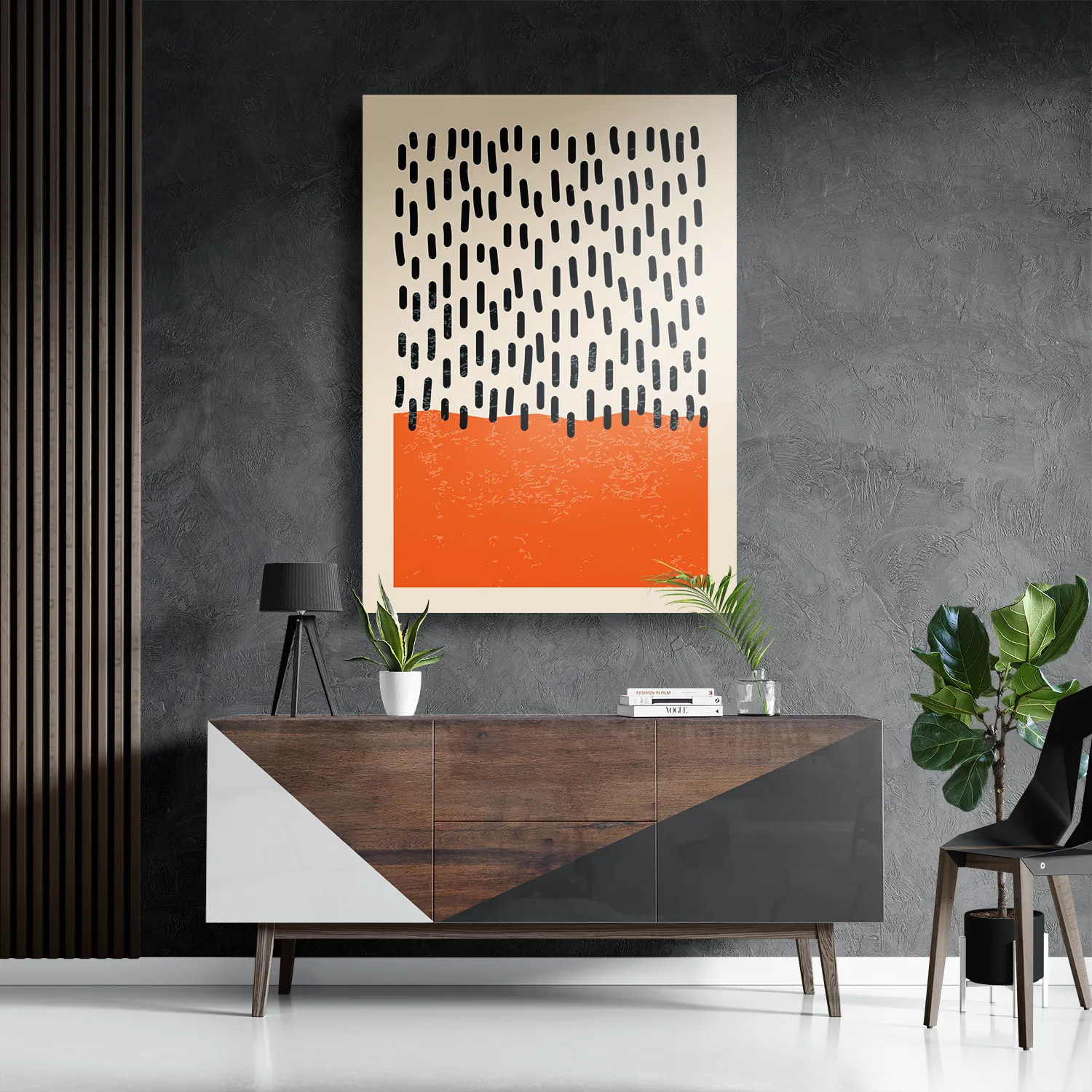 Schilderij Scandinavisch Oranje Rechthoek Verticaal Template DB 50 70 Verticaal Abstract 60 3