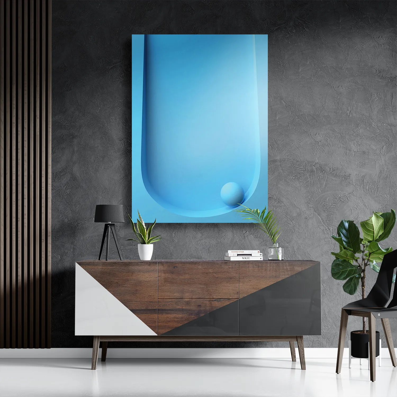 Schilderij Letter U Rechthoek Verticaal Template DB 50 70 Verticaal Abstract 63 3
