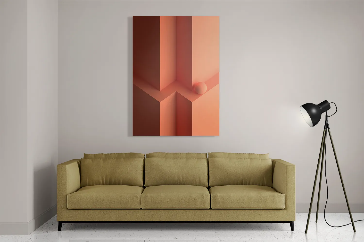 Schilderij Letter W Rechthoek Verticaal Template DB 50 70 Verticaal Abstract 64 2