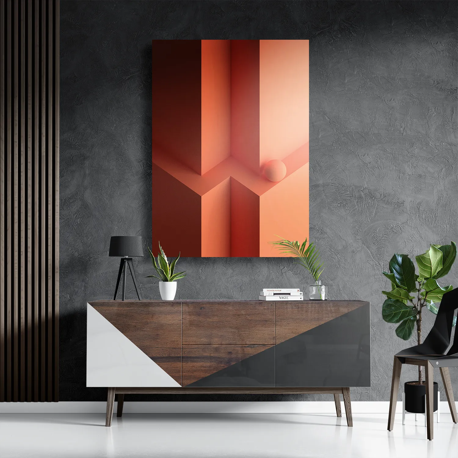 Schilderij Letter W Rechthoek Verticaal Template DB 50 70 Verticaal Abstract 64 3