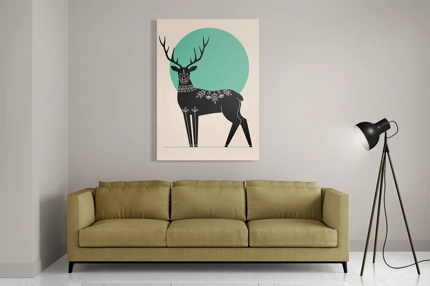 Schilderij Abstract Hert Rechthoek Verticaal Template DB 50 70 Verticaal Abstract 65 2