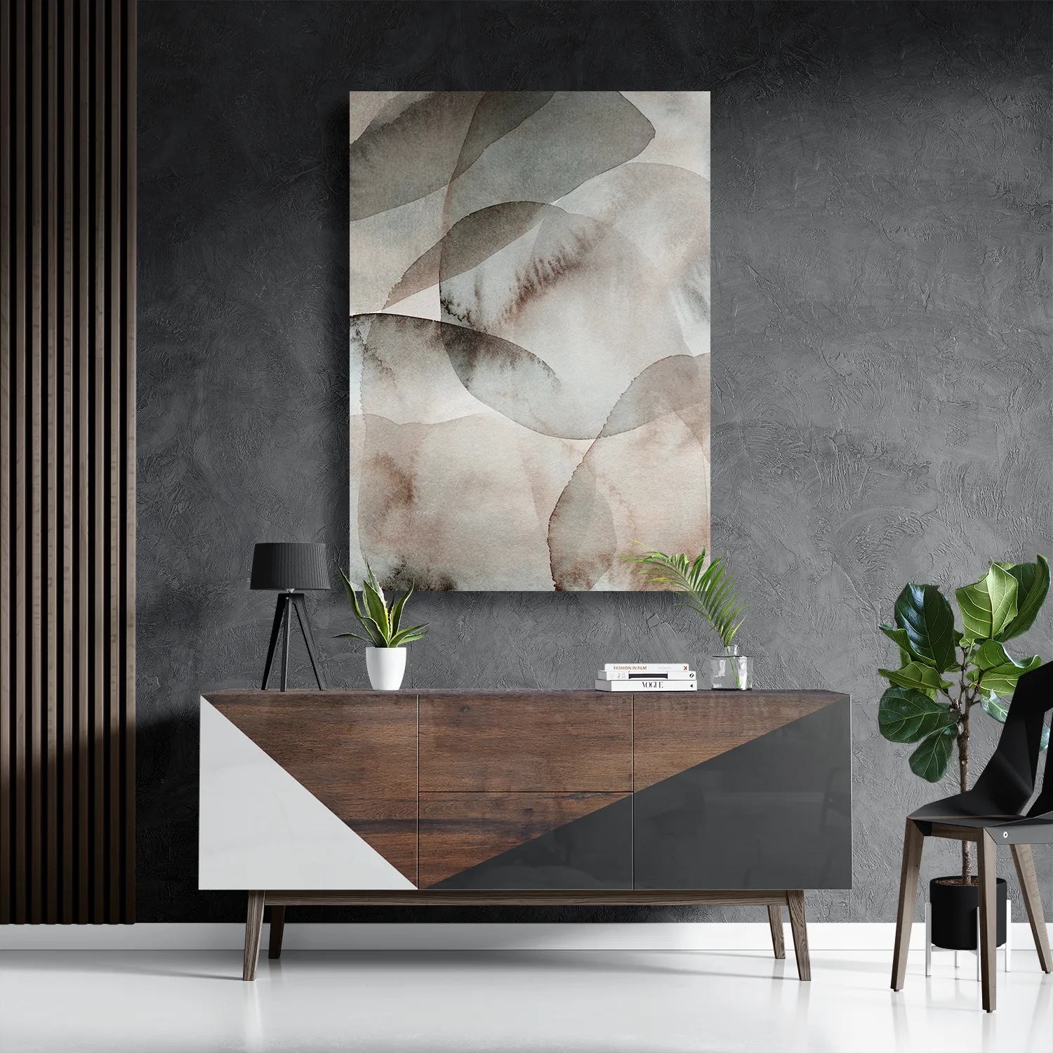 Schilderij Abstract Rustige Tinten met Accent 02 Rechthoek Verticaal Template DB 50 70 Verticaal Abstract 69 3
