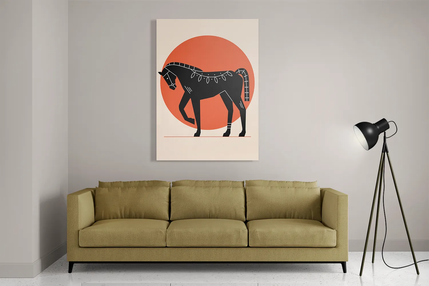 Schilderij Abstract Paard Rechthoek Verticaal Template DB 50 70 Verticaal Abstract 70 2