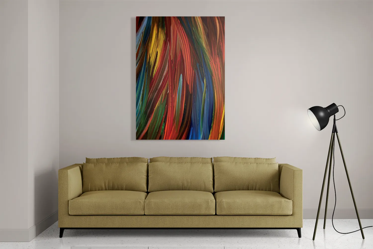 Schilderij Geschilderde Strepen Kleurrijk Rechthoek Verticaal Template DB 50 70 Verticaal Abstract 75 2