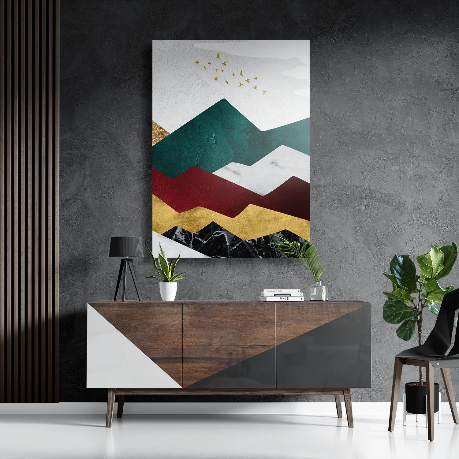 Schilderij Kleurrijke Bergen 03 Rechthoek Verticaal Template DB 50 70 Verticaal Abstract 80 3
