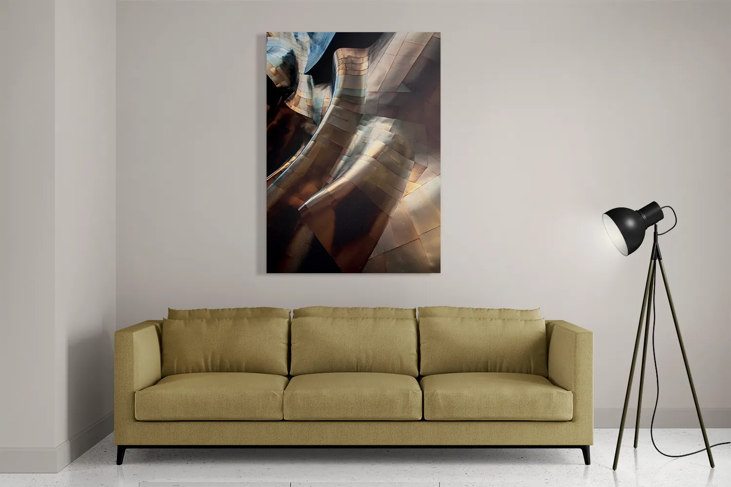 Schilderij Gebogen Stalen Platen - Twisted Metal Rechthoek Verticaal Template DB 50 70 Verticaal Abstract 82 2