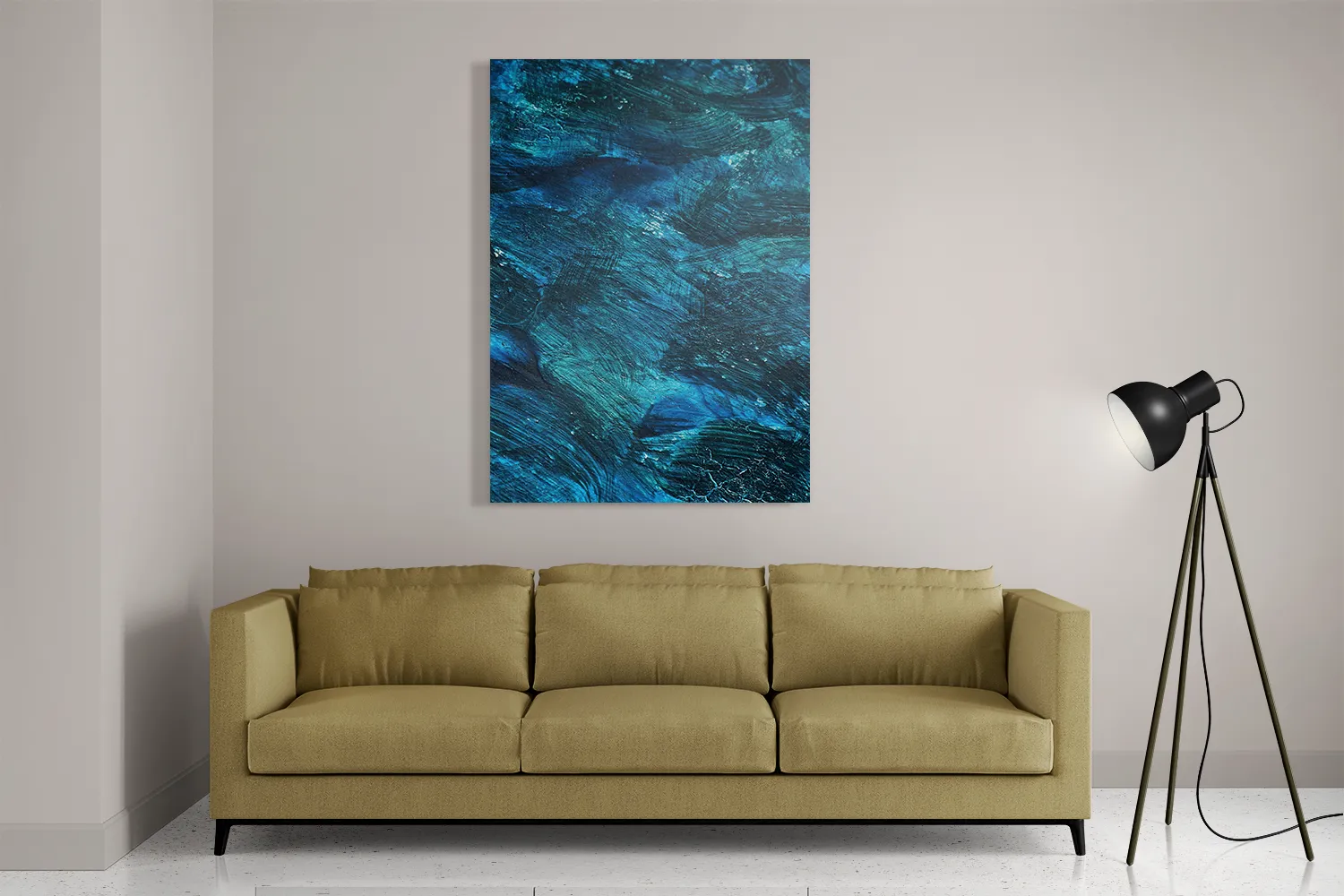 Schilderij Abstrat Blauw Rechthoek Verticaal Template DB 50 70 Verticaal Abstract 84 2