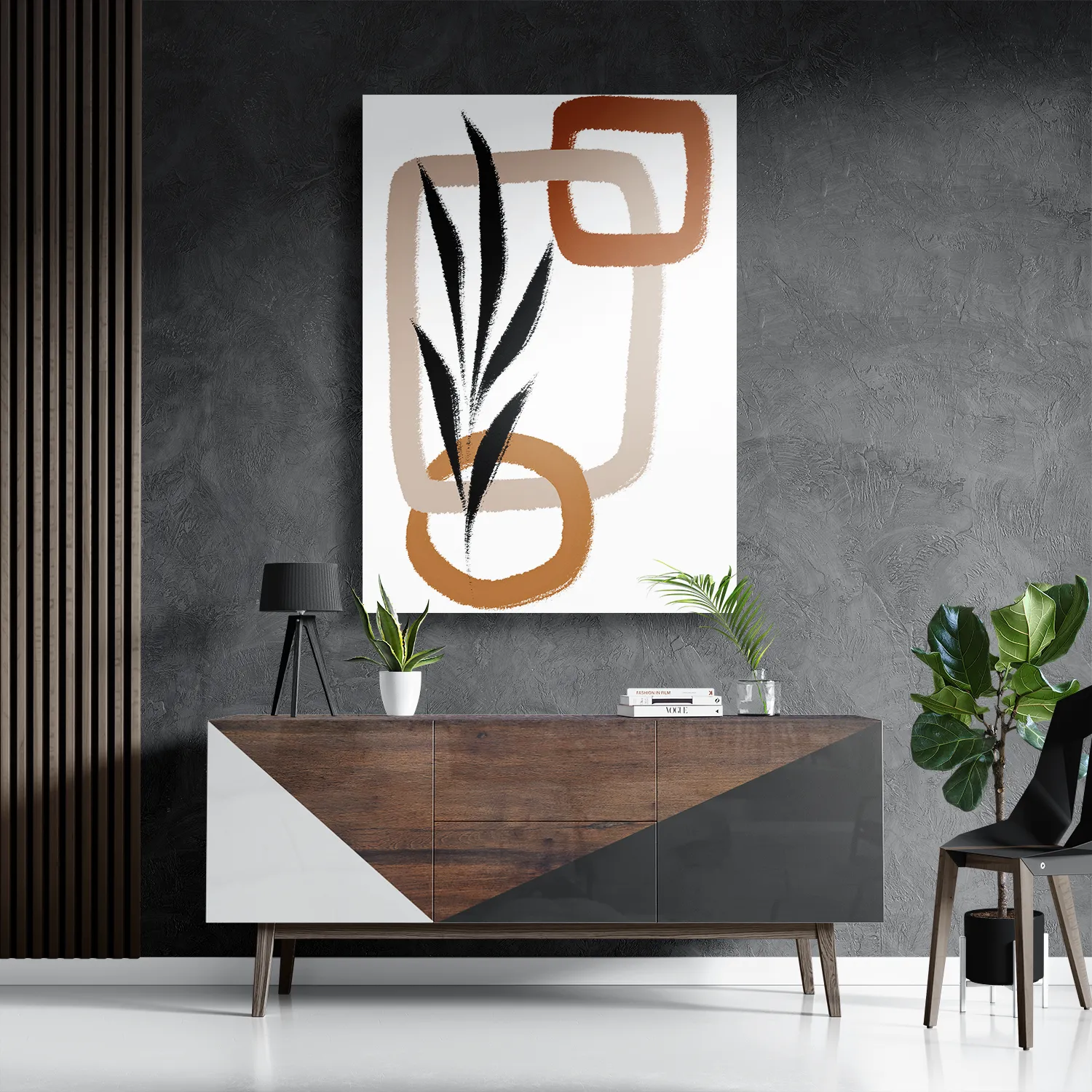 Schilderij Naturel tinten scandinavisch 02 Rechthoek Verticaal Template DB 50 70 Verticaal Abstract 97 3