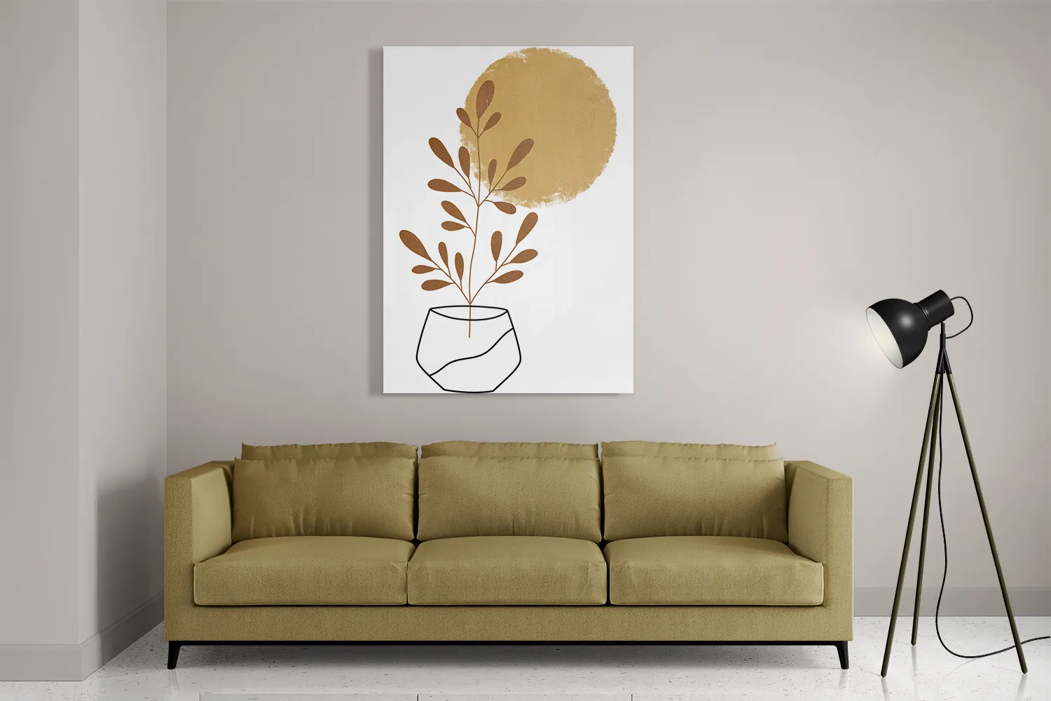 Schilderij Naturel Tinten Bloempot Rechthoek Verticaal Template DB 50 70 Verticaal Abstract 98 2