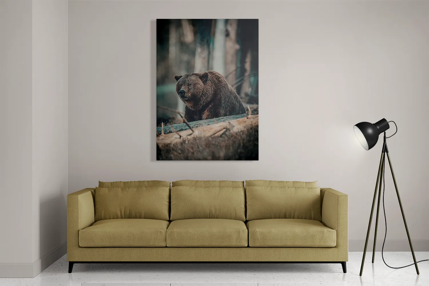Schilderij Beer In Het Bos Rechthoek Verticaal Template DB 50 70 Verticaal Dieren 11 2