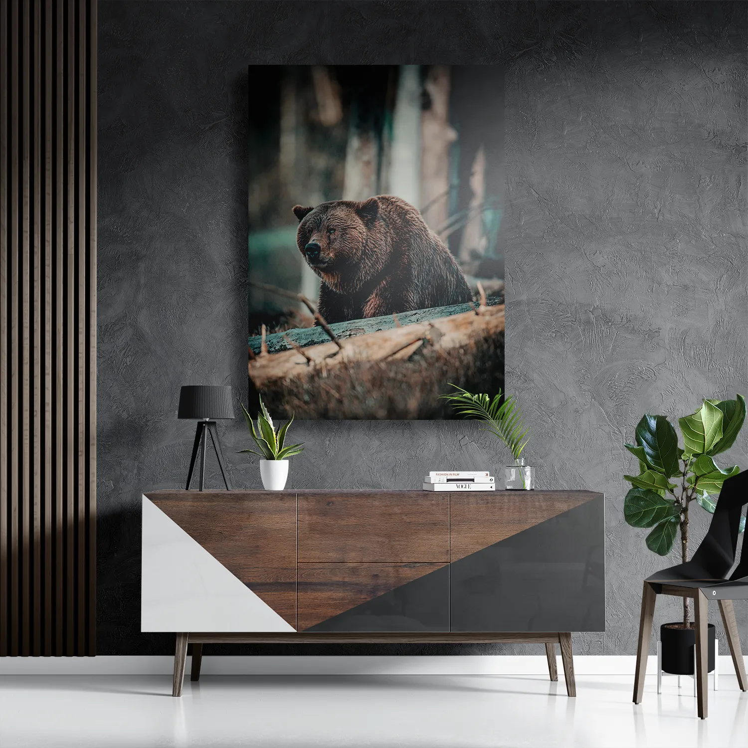 Schilderij Beer In Het Bos Rechthoek Verticaal Template DB 50 70 Verticaal Dieren 11 3