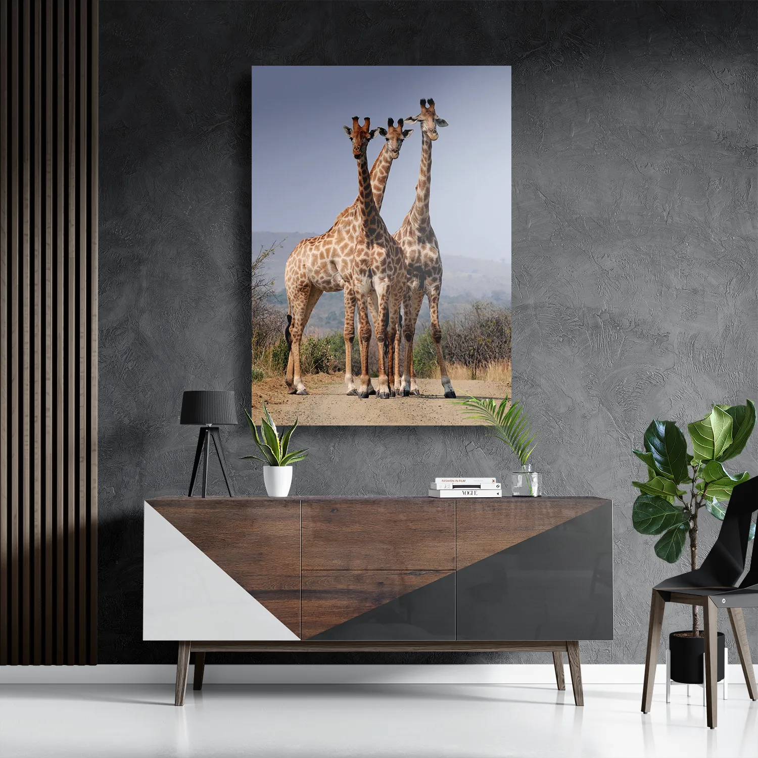 Schilderij Drie Giraffen Rechthoek Verticaal Template DB 50 70 Verticaal Dieren 14 3