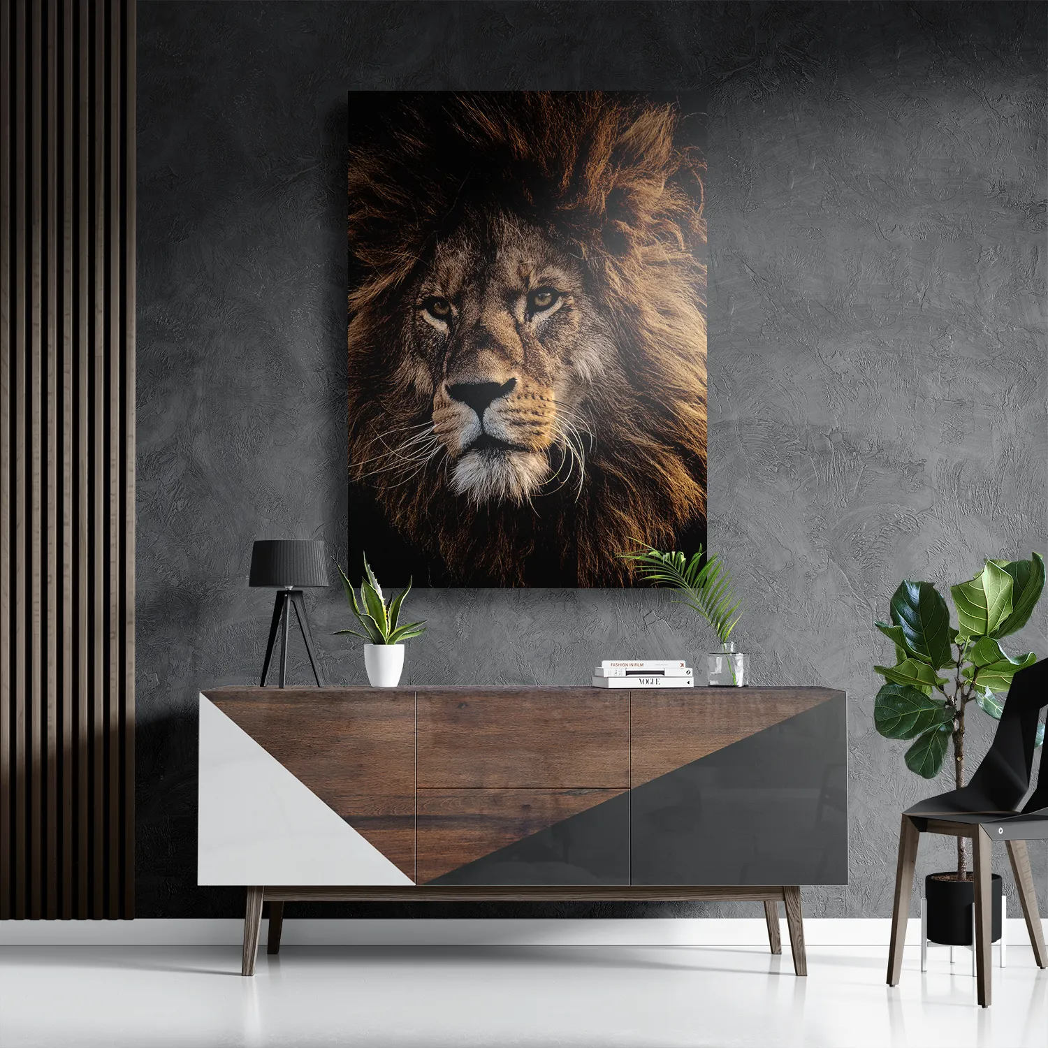 Schilderij The Lion Rechthoek Verticaal Template DB 50 70 Verticaal Dieren 5 3