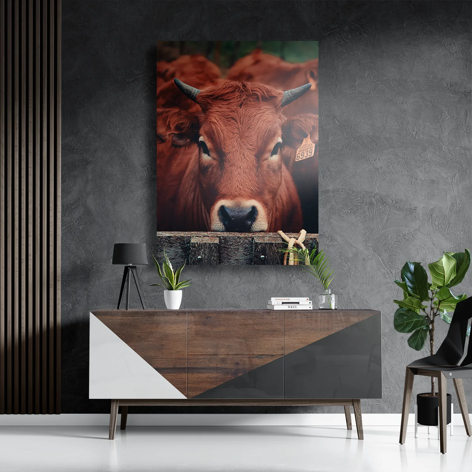 Schilderij De Gemerkte Stieren Rechthoek Verticaal Template DB 50 70 Verticaal Dieren 6 3