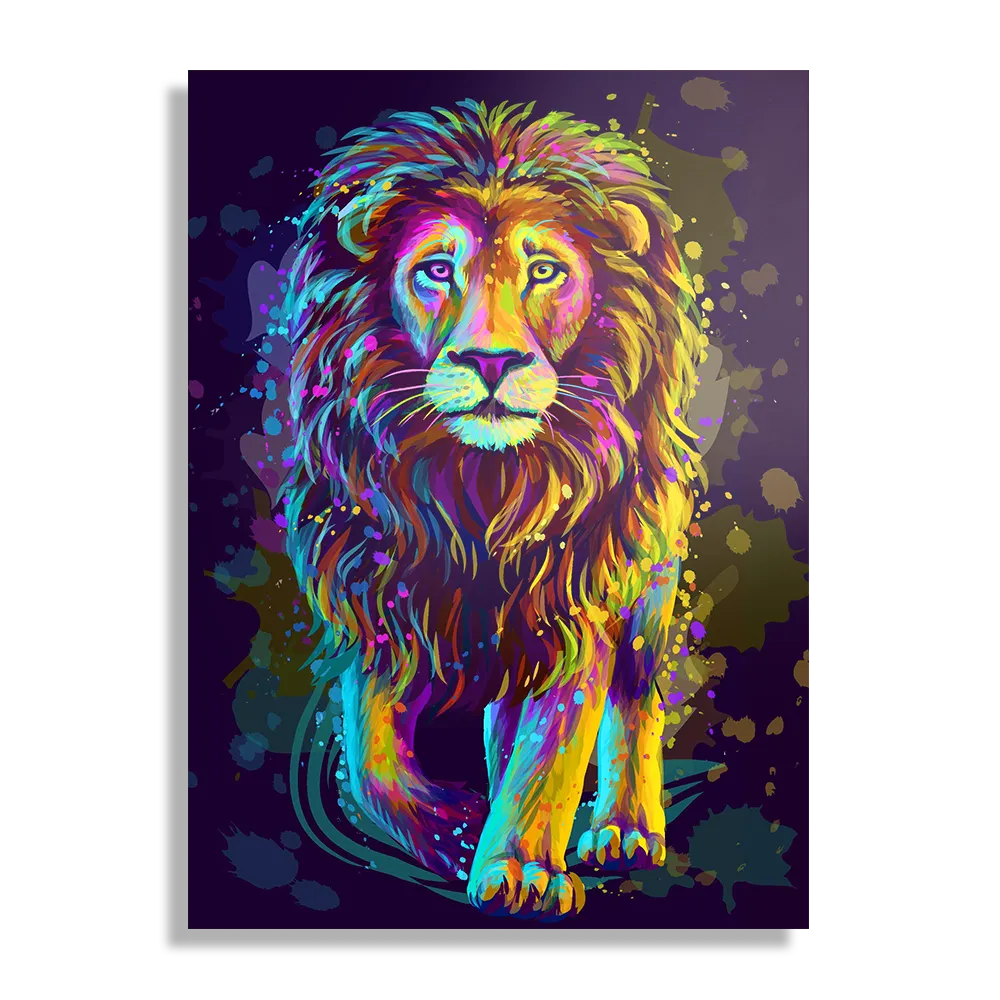 Schilderij Colored Lion Rechthoek Verticaal Template DB 50 70 Verticaal Dieren 64 1