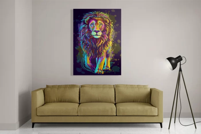 Schilderij Colored Lion Rechthoek Verticaal Template DB 50 70 Verticaal Dieren 64 2