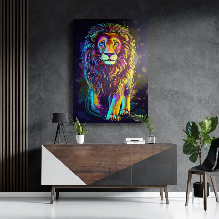 Schilderij Colored Lion Rechthoek Verticaal Template DB 50 70 Verticaal Dieren 64 3