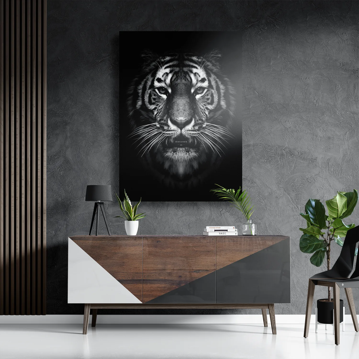 Template_DB_50-70_Verticaal_Dieren_67-3 Schilderij De Tijger Zwart Wit Rechthoek Verticaal Template DB 50 70 Verticaal Dieren 67 3
