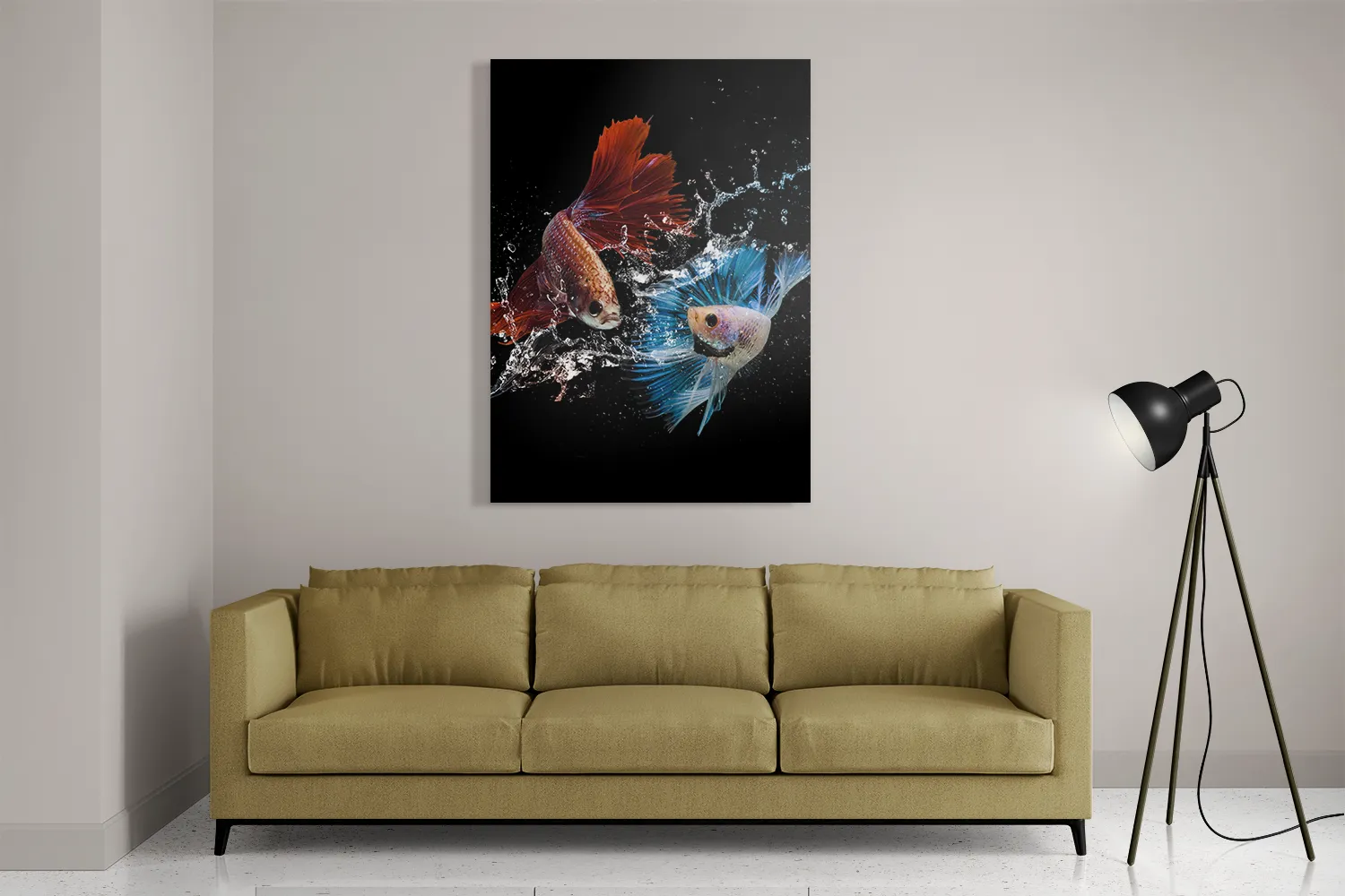 Schilderij Twain Betta Fishes Rechthoek Verticaal Template DB 50 70 Verticaal Dieren 68 2