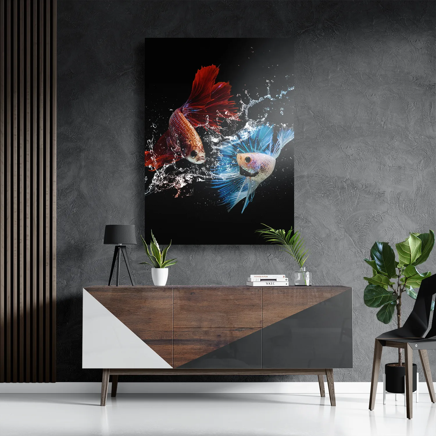 Schilderij Twain Betta Fishes Rechthoek Verticaal Template DB 50 70 Verticaal Dieren 68 3