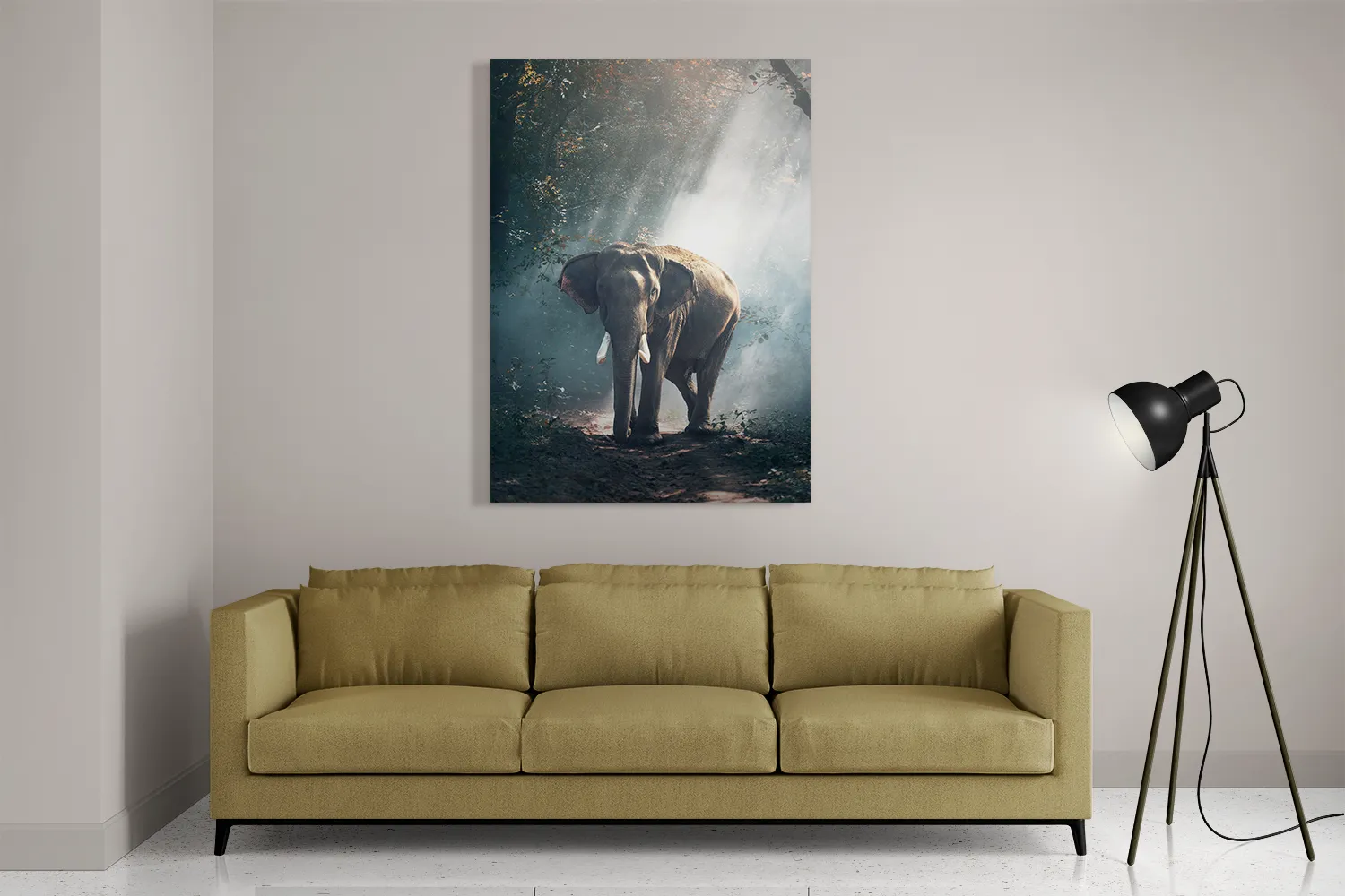 Schilderij De Belichten Olifant Rechthoek Verticaal Template DB 50 70 Verticaal Dieren 69 2