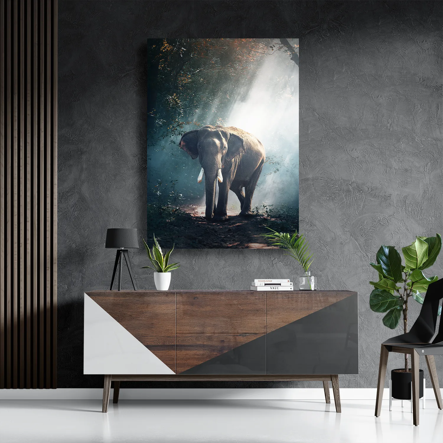 Schilderij De Belichten Olifant Rechthoek Verticaal Template DB 50 70 Verticaal Dieren 69 3
