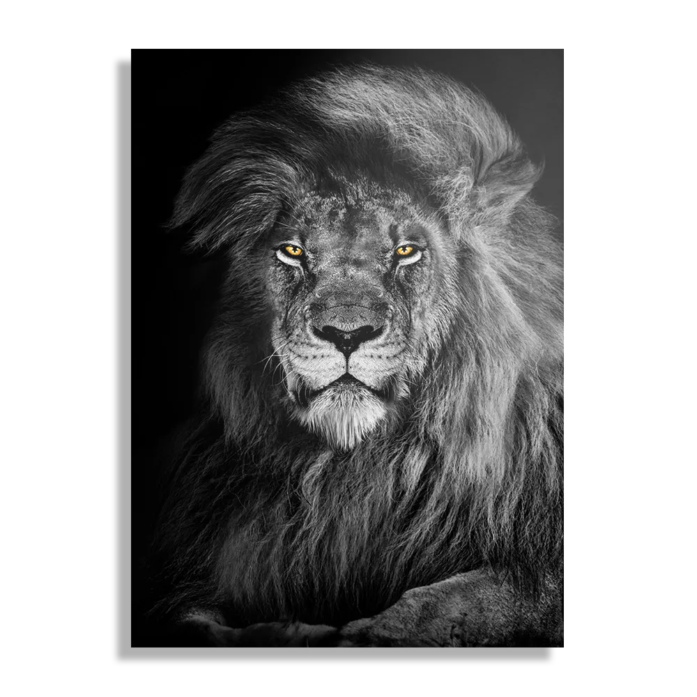 Schilderij De Zwart Witte Leeuw Rechthoek Verticaal Template DB 50 70 Verticaal Dieren 75 1