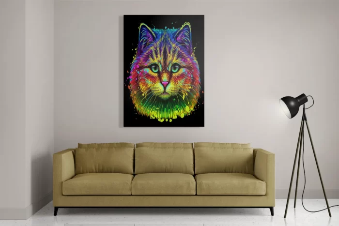 Schilderij Colored Cat Rechthoek Verticaal Template DB 50 70 Verticaal Dieren 76 2