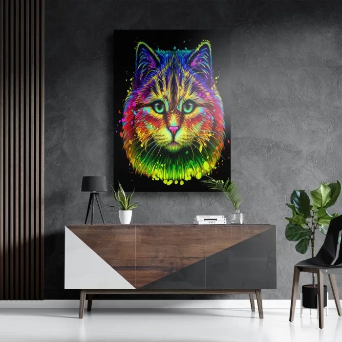 Schilderij Colored Cat Rechthoek Verticaal Template DB 50 70 Verticaal Dieren 76 3