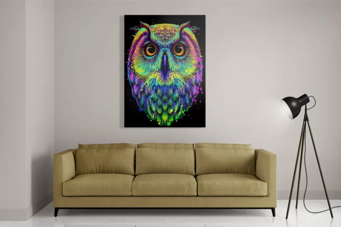 Schilderij Colored Owl 01 Rechthoek Verticaal Template DB 50 70 Verticaal Dieren 82 2