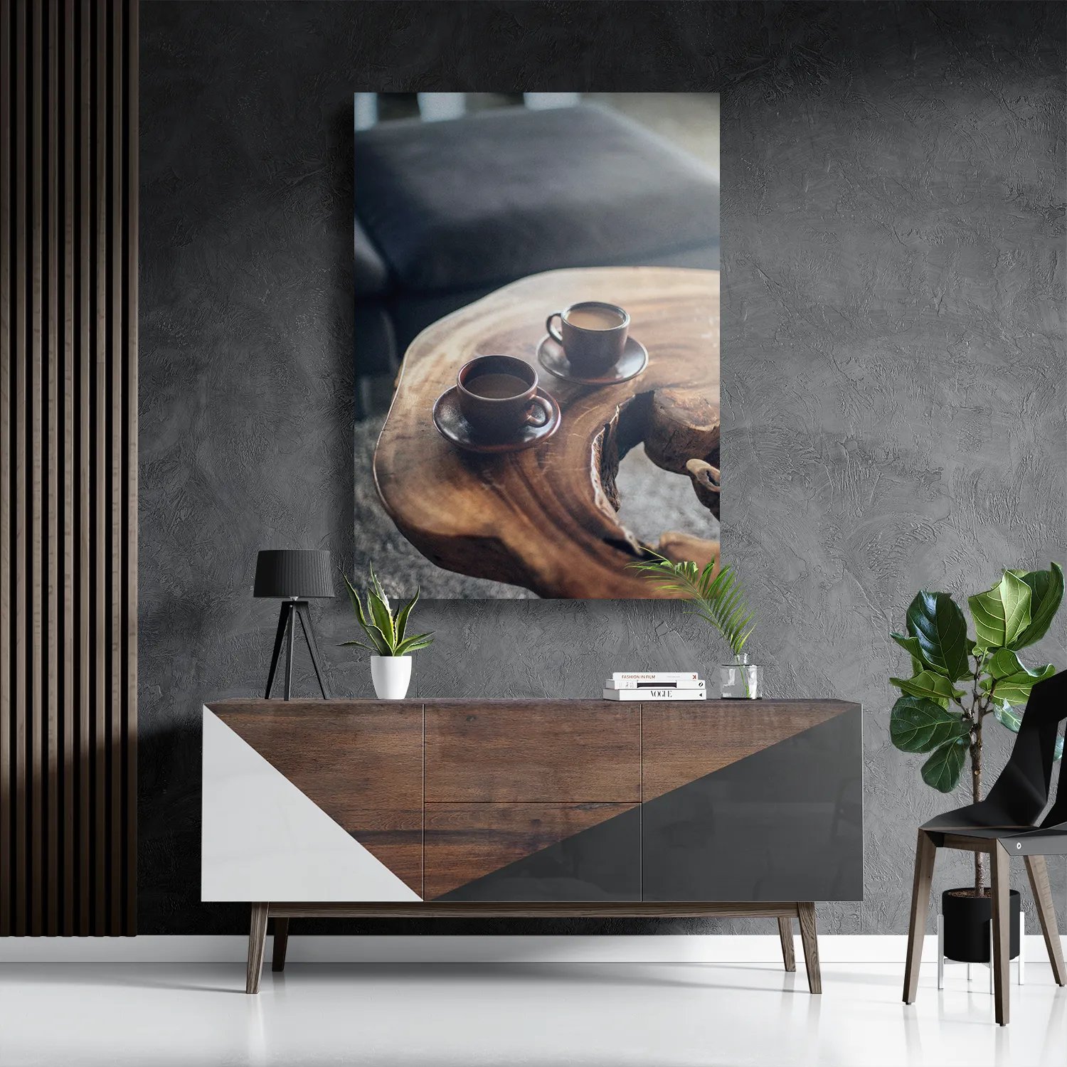 Schilderij Kopjes Koffie op Tafel Rechthoek Verticaal Template DB 50 70 Verticaal Eten En Drinken 23 3