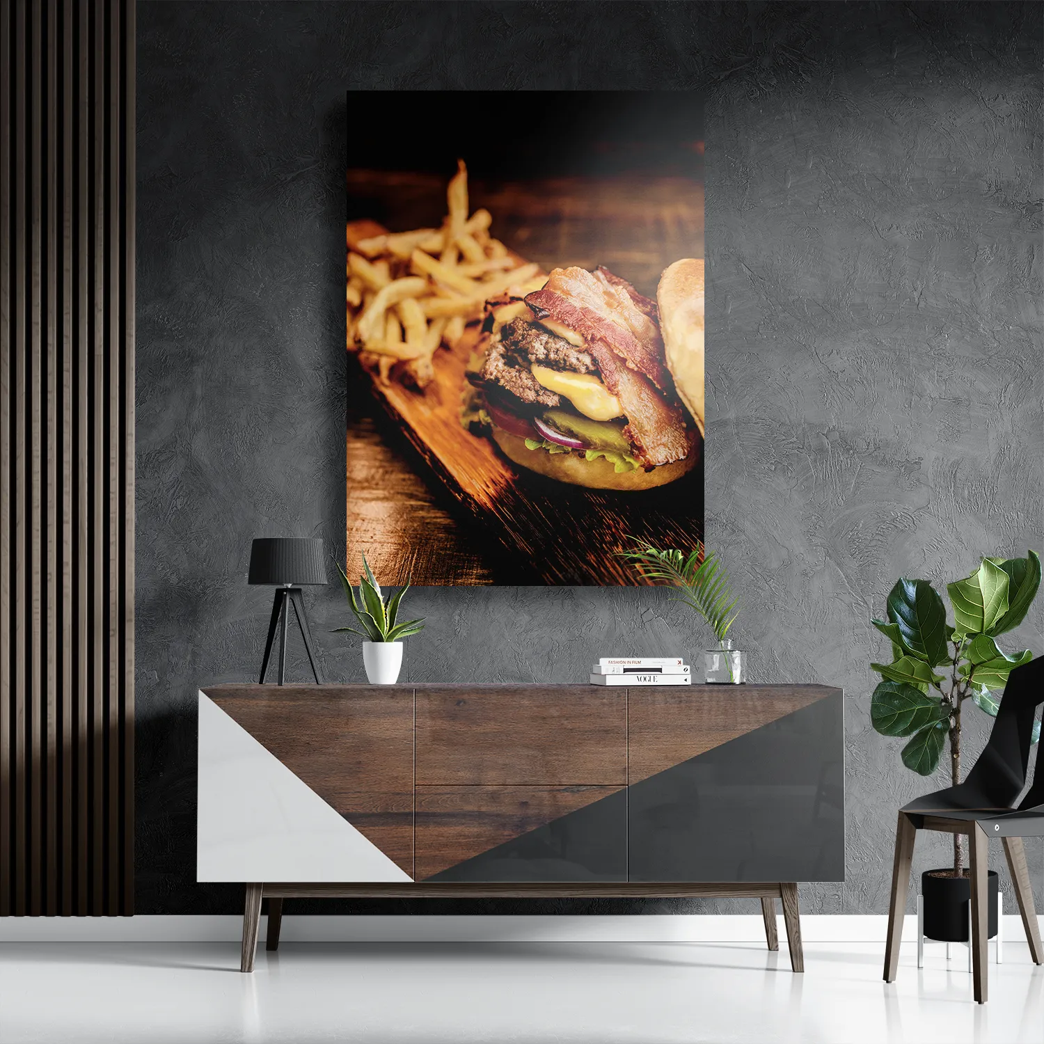 Schilderij Burger Plank Rechthoek Verticaal Template DB 50 70 Verticaal Eten En Drinken 24 3