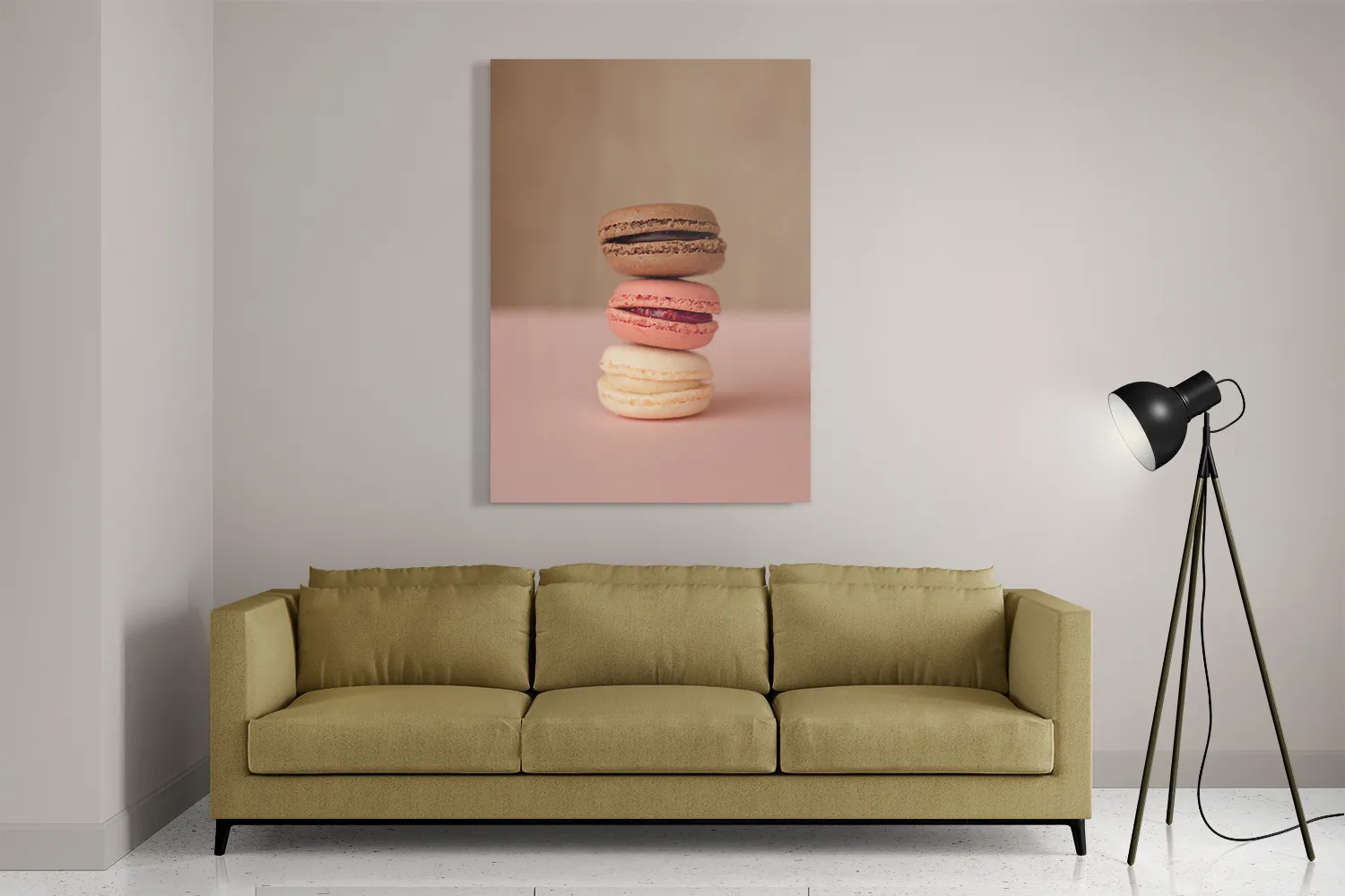 Schilderij Macarons Roze Beige Tinten Rechthoek Verticaal Template DB 50 70 Verticaal Eten En Drinken 28 2