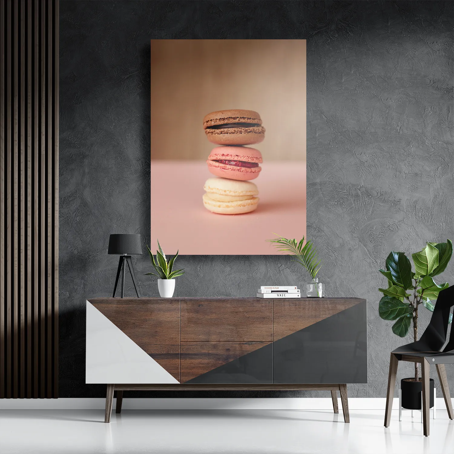 Schilderij Macarons Roze Beige Tinten Rechthoek Verticaal Template DB 50 70 Verticaal Eten En Drinken 28 3