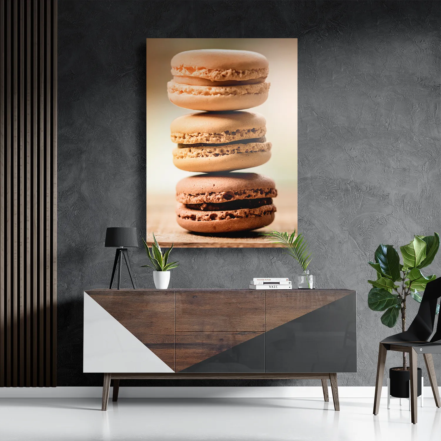 Schilderij Macarons Beige Tinten 02 Rechthoek Verticaal Template DB 50 70 Verticaal Eten En Drinken 31 3