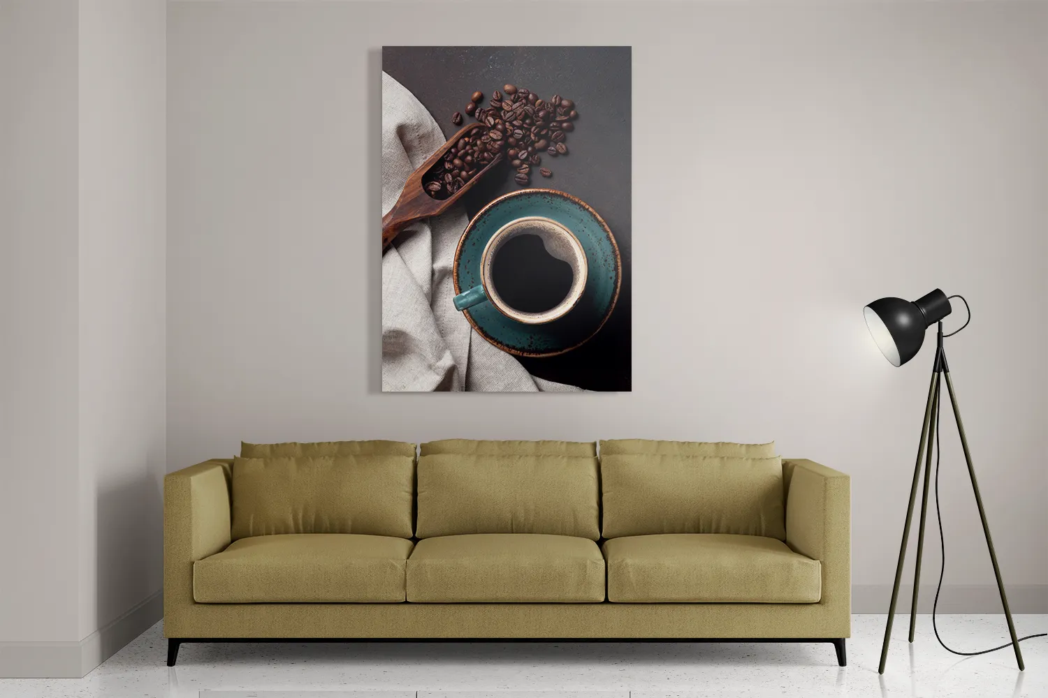 Schilderij Koffiebonen met Kop koffie Rechthoek Verticaal Template DB 50 70 Verticaal Eten En Drinken 41 2