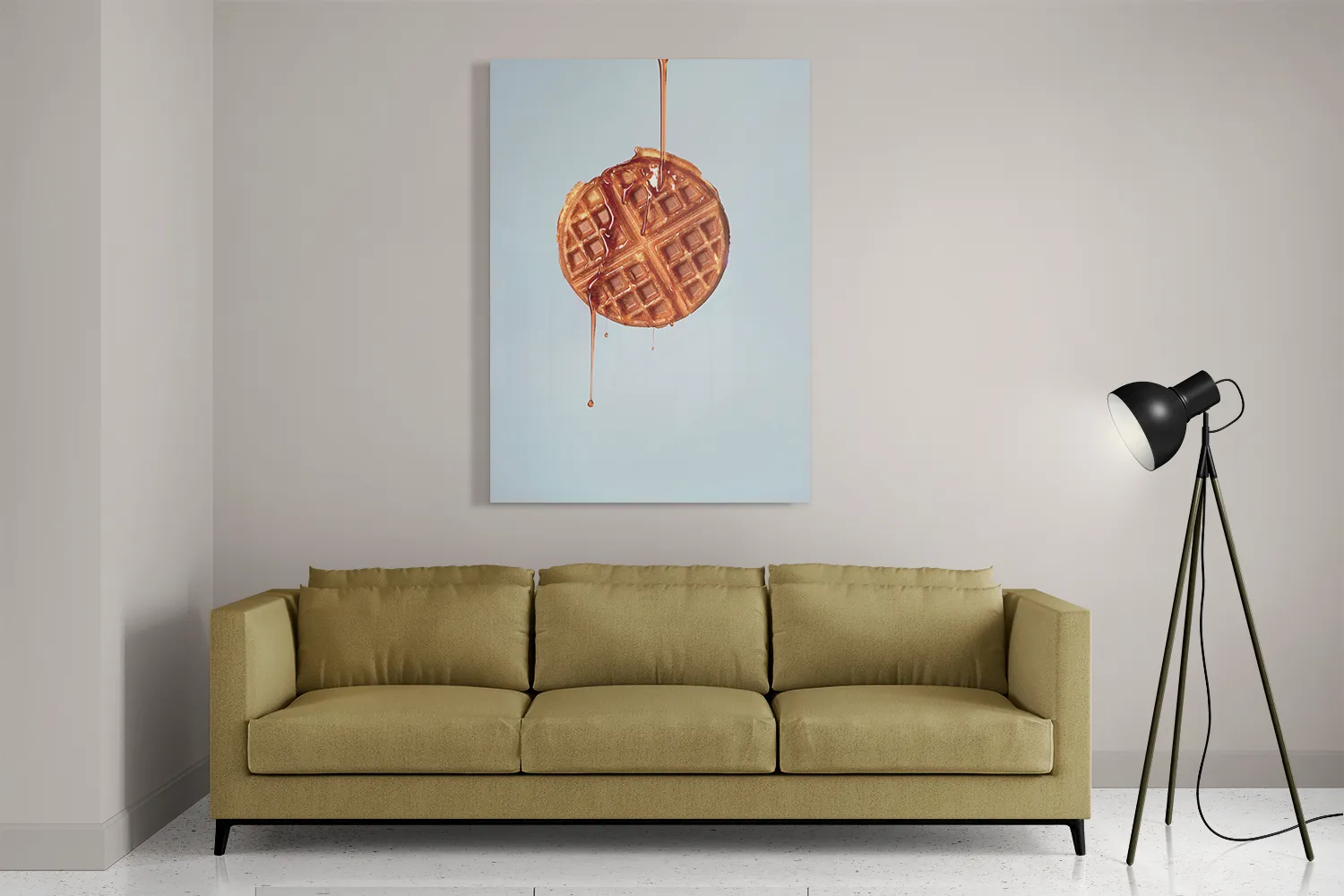 Schilderij Wafel met Karamelsaus Rechthoek Verticaal Template DB 50 70 Verticaal Eten En Drinken 72 2