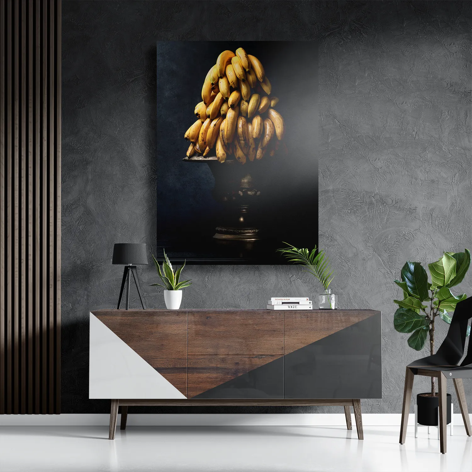 Schilderij Tros Bananen Schaal Rechthoek Verticaal Template DB 50 70 Verticaal Eten En Drinken 73 3