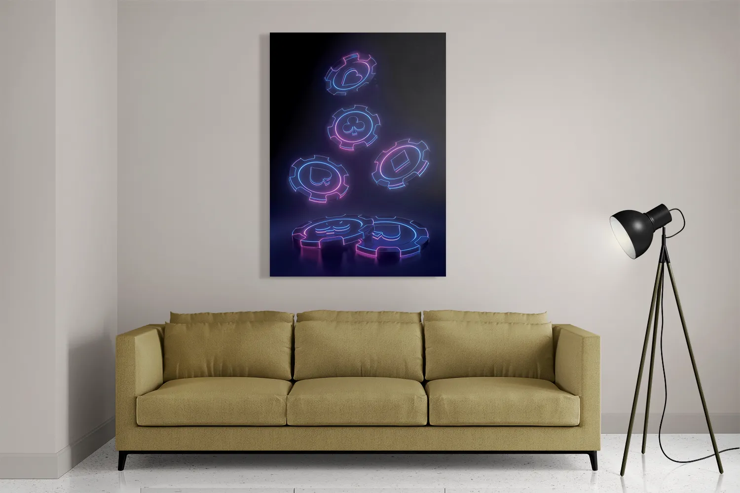 Schilderij Pokerfiches Rechthoek Verticaal Template DB 50 70 Verticaal Gaming En Spel 19 2