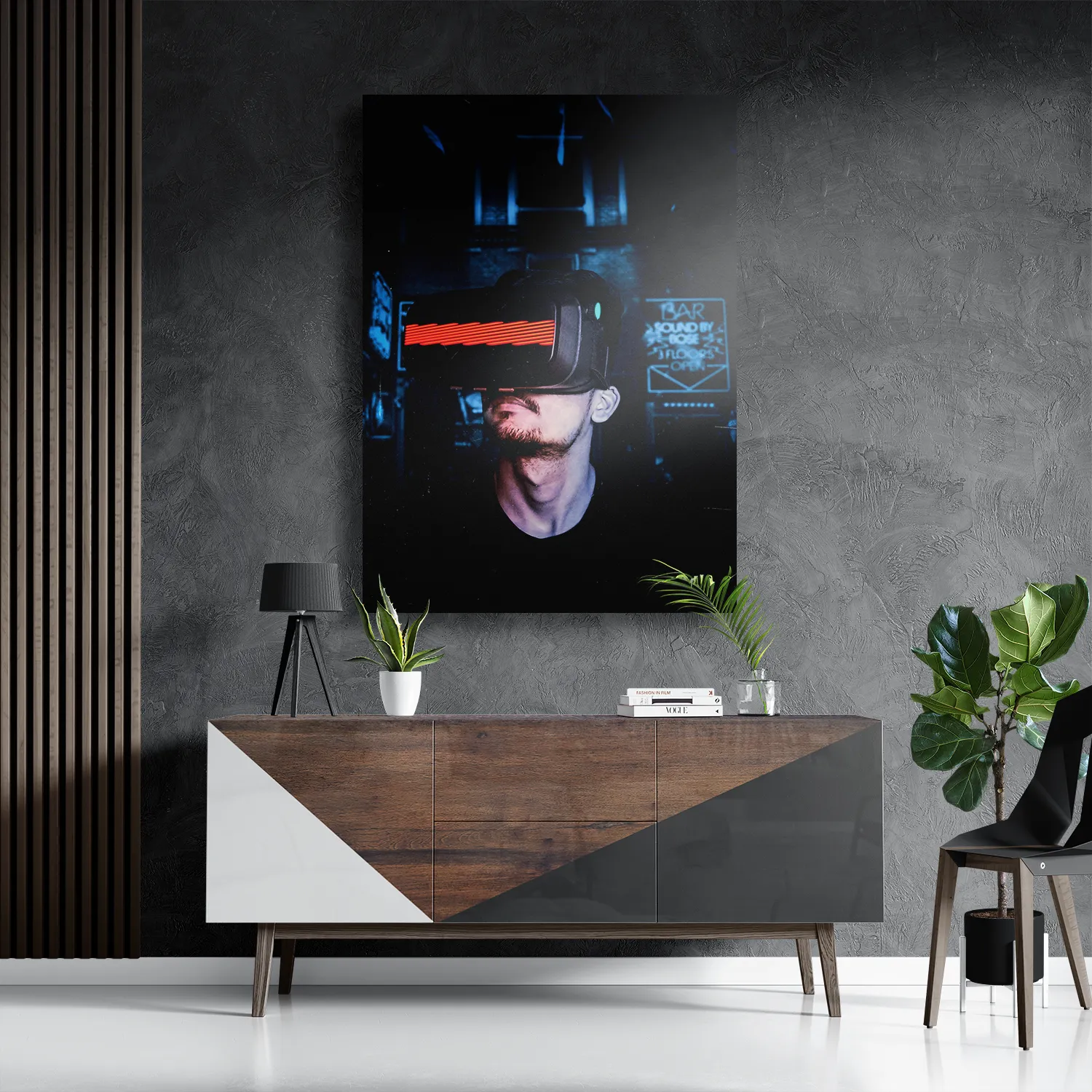 Schilderij VR Bril Rechthoek Verticaal Template DB 50 70 Verticaal Gaming En Spel 5 3