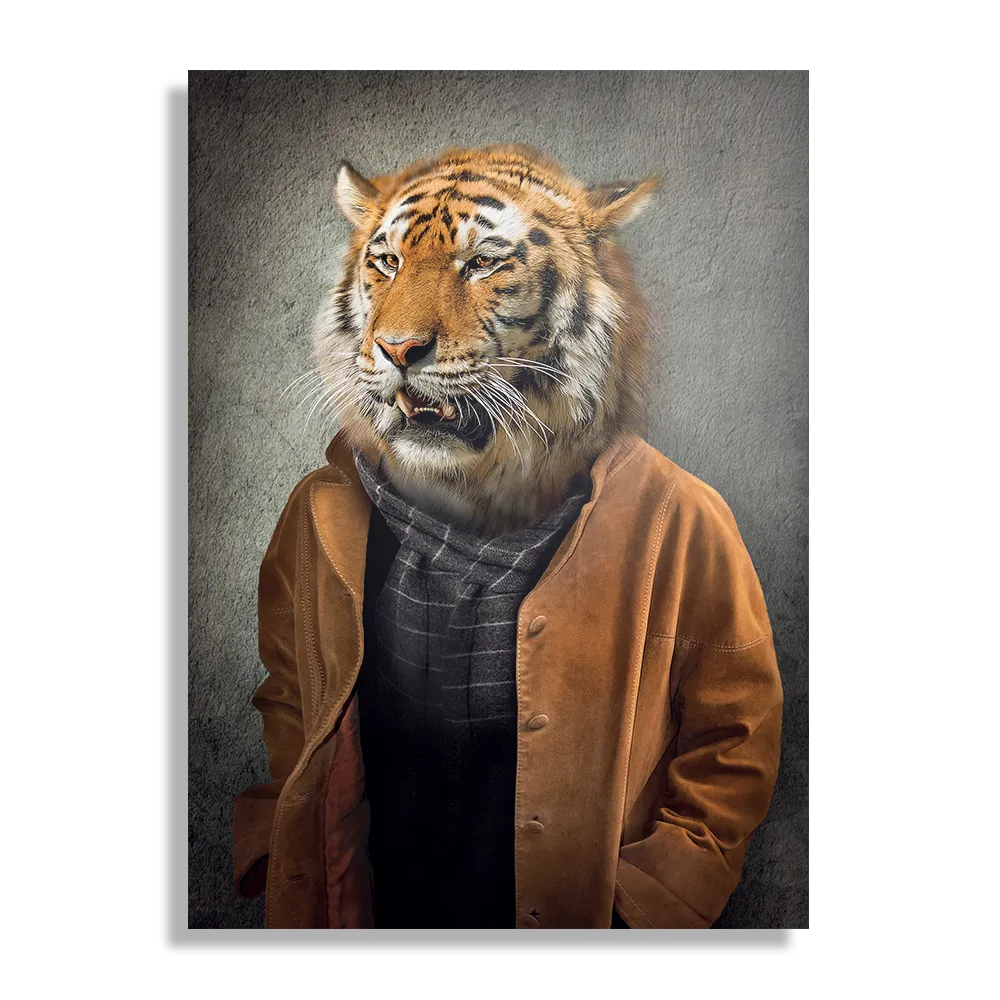 Schilderij Menselijke Tijger Rechthoek Verticaal Template DB 50 70 Verticaal Ironisch 4 1