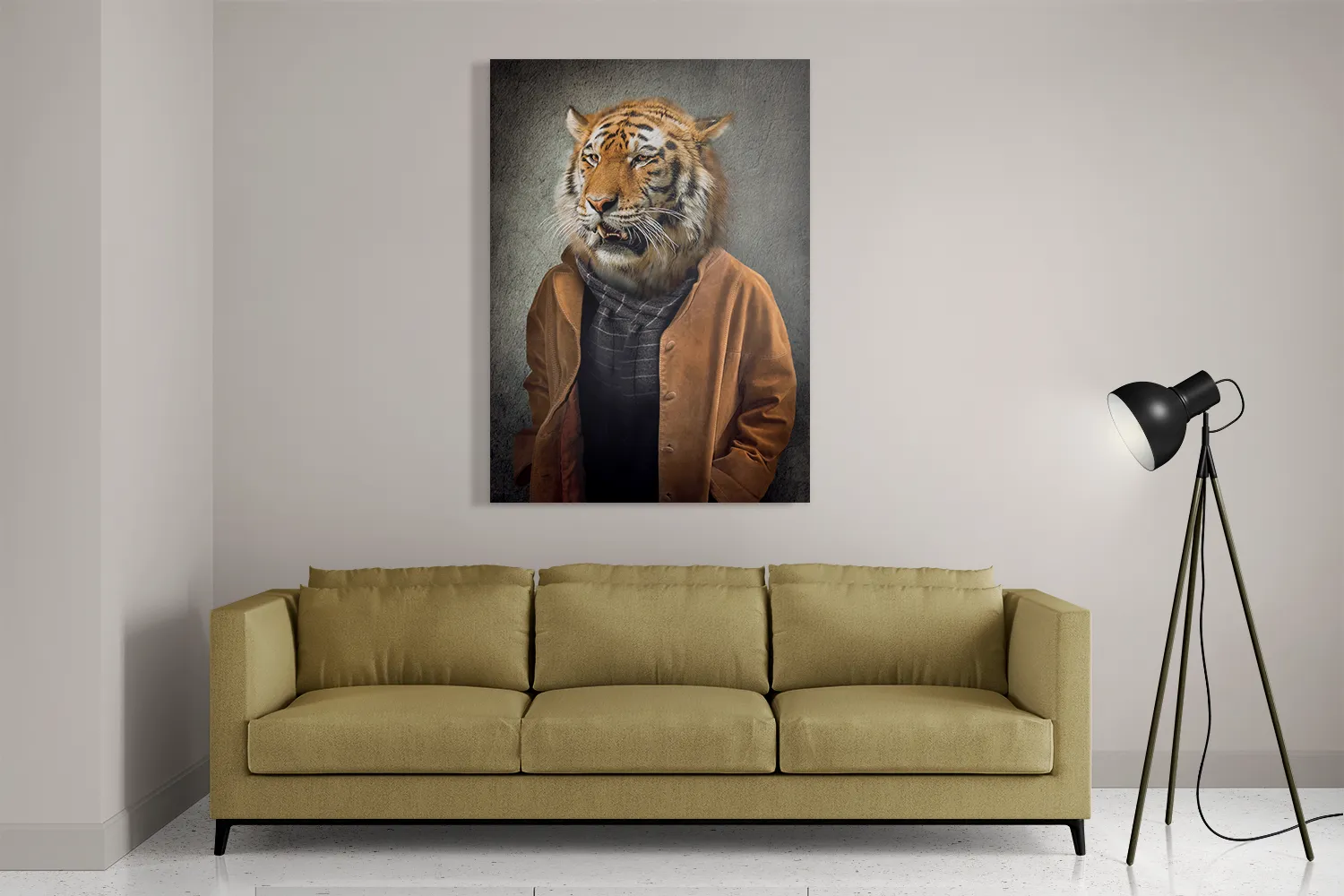 Schilderij Menselijke Tijger Rechthoek Verticaal Template DB 50 70 Verticaal Ironisch 4 2