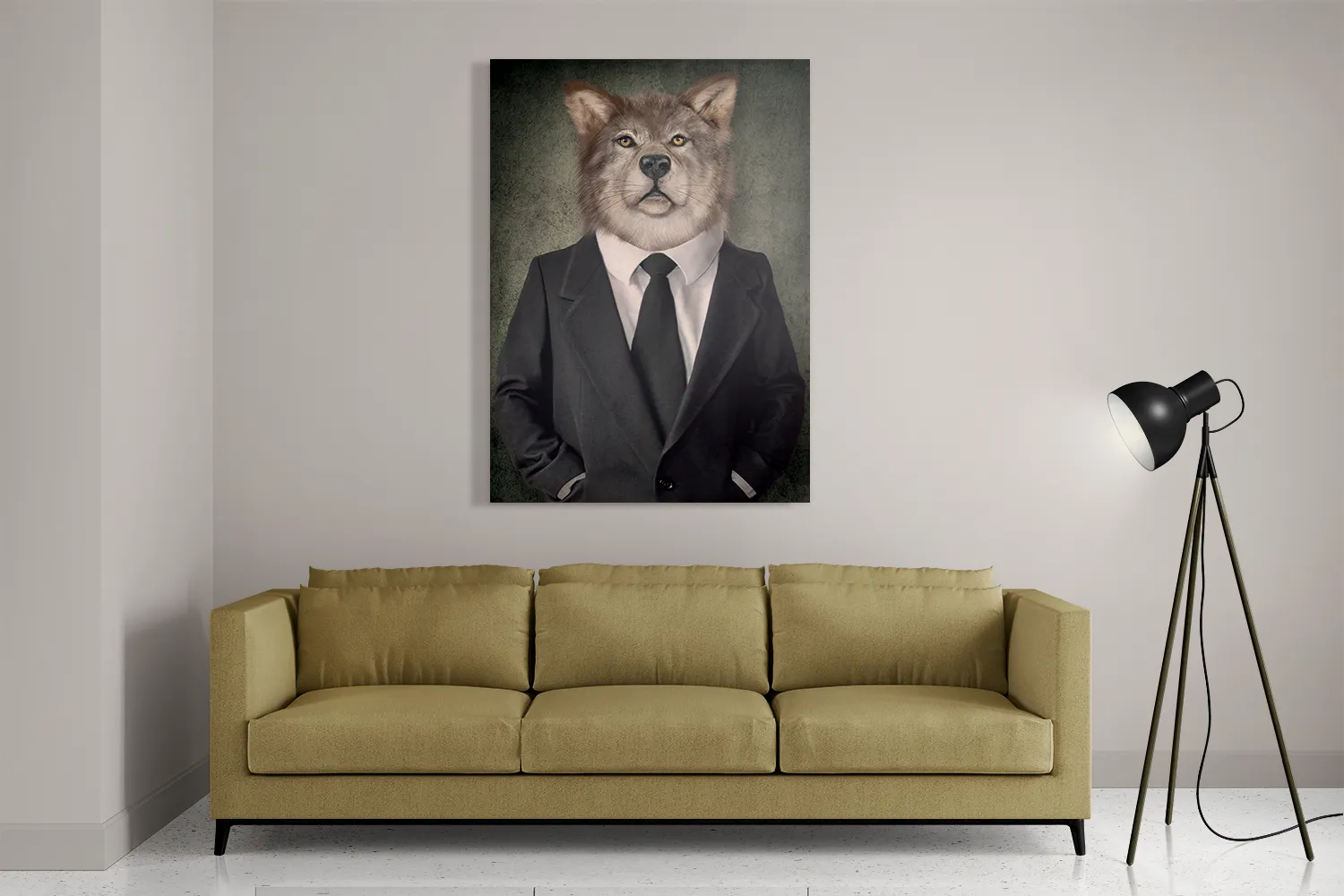 Schilderij Menselijke Vos In Casual Pak Rechthoek Verticaal Template DB 50 70 Verticaal Ironisch 5 2