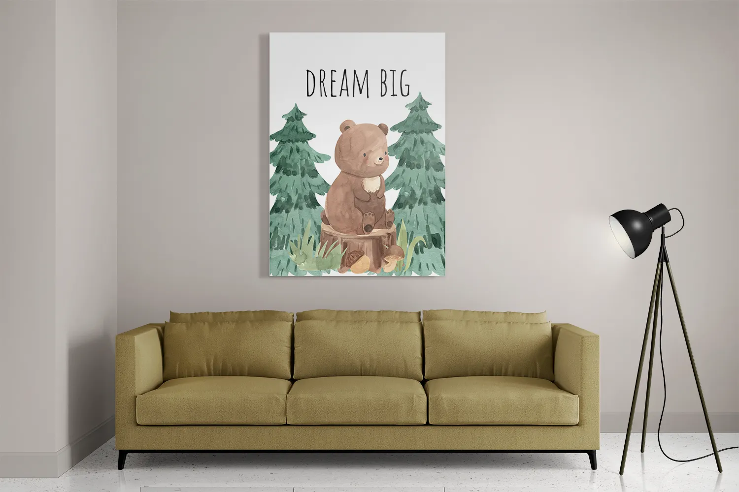 Schilderij Beer in het Bos Rechthoek Verticaal Template DB 50 70 Verticaal Kinderen 1 2