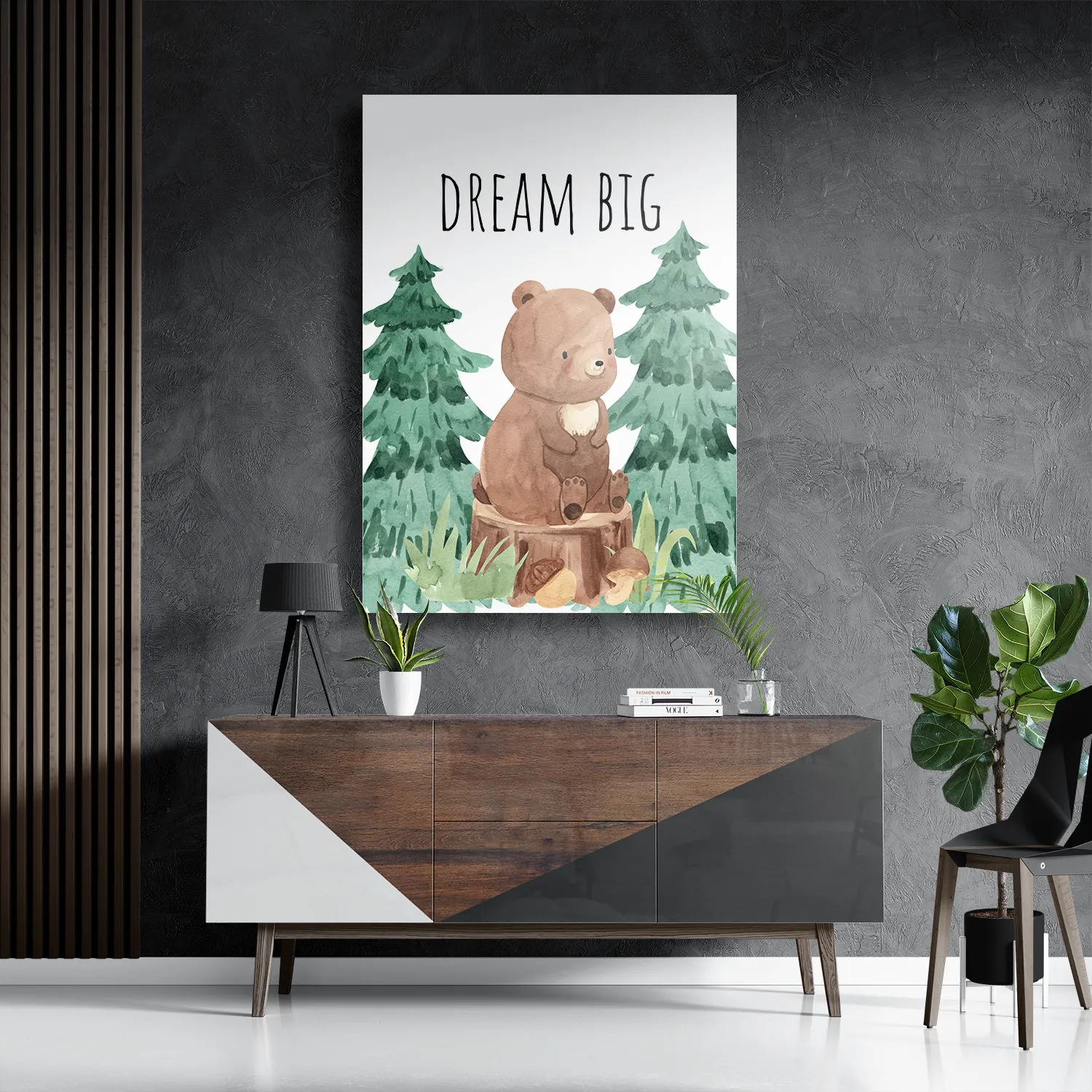 Schilderij Beer in het Bos Rechthoek Verticaal Template DB 50 70 Verticaal Kinderen 1 3