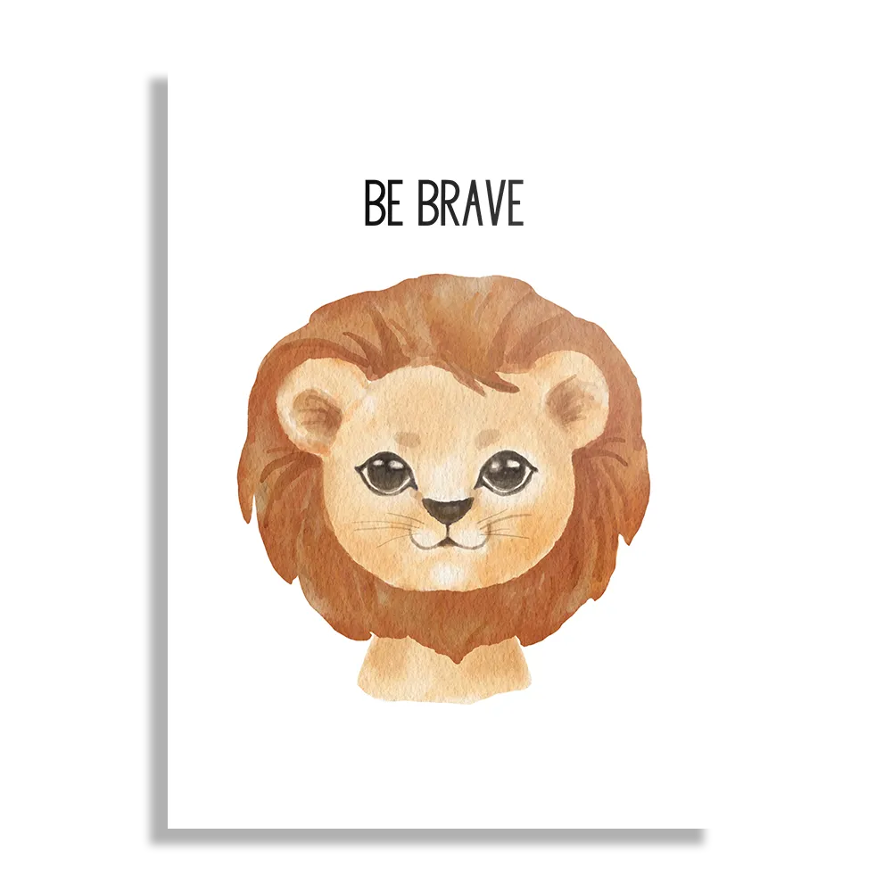 Schilderij Be Brave Leeuw Rechthoek Verticaal Template DB 50 70 Verticaal Kinderen 10 1