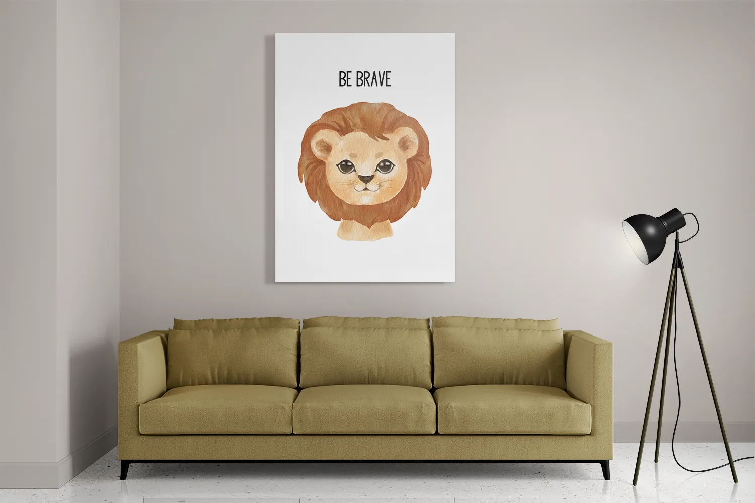 Schilderij Be Brave Leeuw Rechthoek Verticaal Template DB 50 70 Verticaal Kinderen 10 2