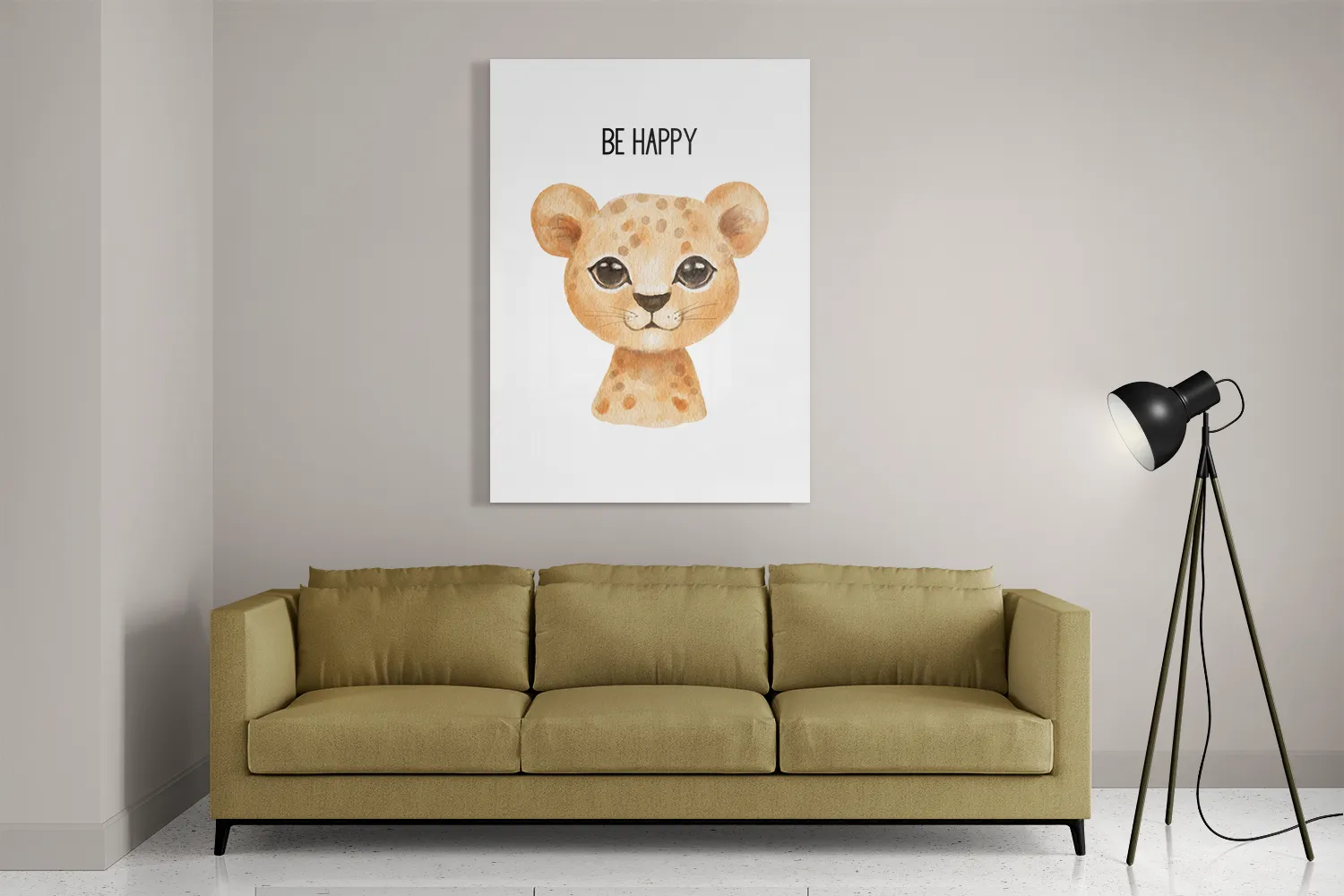 Schilderij Be Happy Leeuwin Rechthoek Verticaal Template DB 50 70 Verticaal Kinderen 11 2