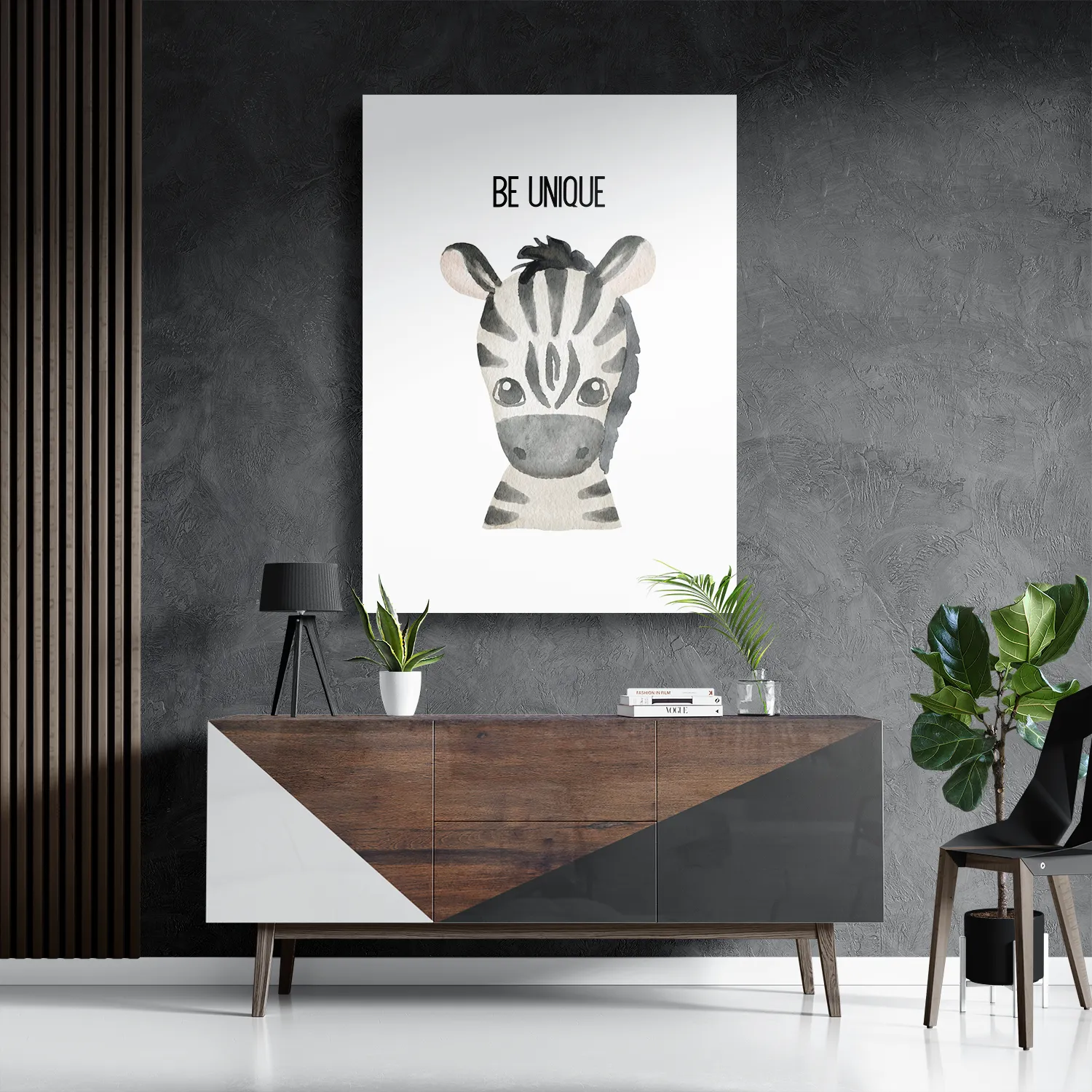 Schilderij Be Unique zebrapaardje Rechthoek Verticaal Template DB 50 70 Verticaal Kinderen 13 3
